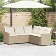 Afuera Living Contemporary Synthetic Poly Rattan  Large Sofa Beige