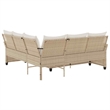 Afuera Living Contemporary Synthetic Poly Rattan  Large Sofa Beige
