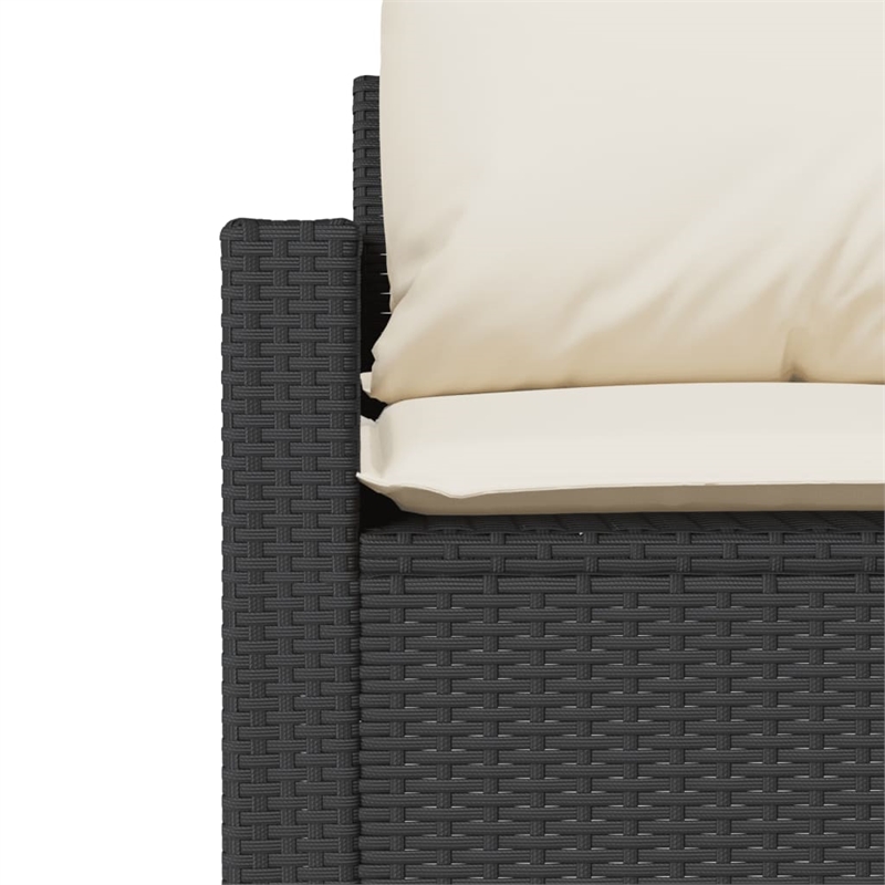 Afuera Living Contemporary 4 Piece Steel Sofa Set in Black/Cream
