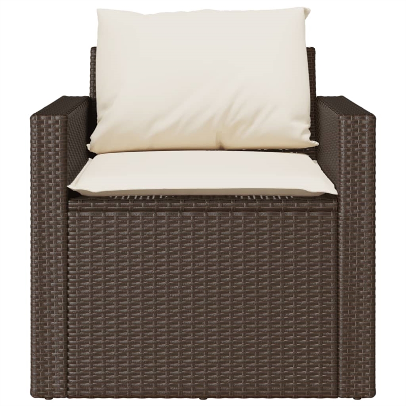 Afuera Living Contemporary 4 Piece Poly Rattan Sofa Set in Brown