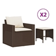 Afuera Living Contemporary 4 Piece Poly Rattan Sofa Set in Brown