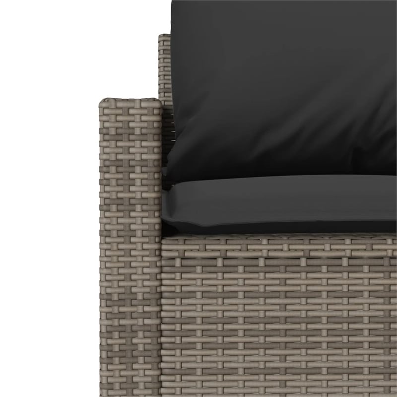 Afuera Living Contemporary Synthetic Poly Rattan Sofa Set in Gray