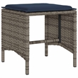 Afuera Living Contemporary 4 Piece Poly Rattan Sofa Set in Gray/Blue