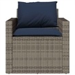 Afuera Living Contemporary 4 Piece Poly Rattan Sofa Set in Gray/Blue