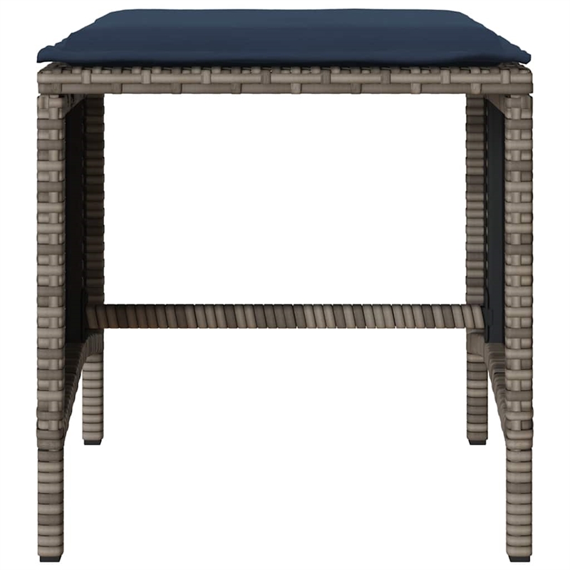 Afuera Living Contemporary 4 Piece Poly Rattan Sofa Set in Gray/Blue