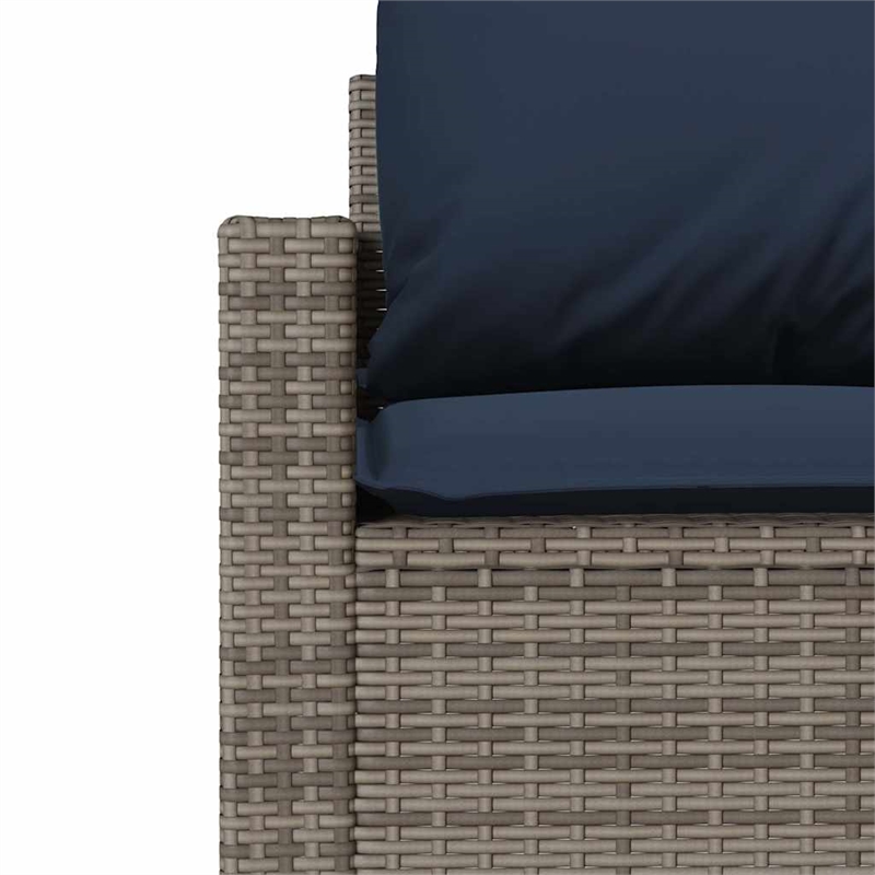 Afuera Living Contemporary 4 Piece Poly Rattan Sofa Set in Gray/Blue