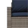 Afuera Living Contemporary 4 Piece Poly Rattan Sofa Set in Gray/Blue