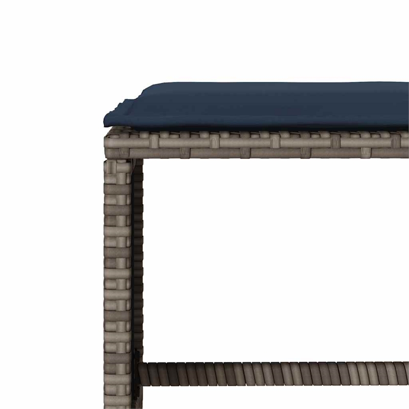 Afuera Living Contemporary 4 Piece Poly Rattan Sofa Set in Gray/Blue