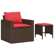 Afuera Living Contemporary 4 Piece Poly Rattan Sofa Set in Brown