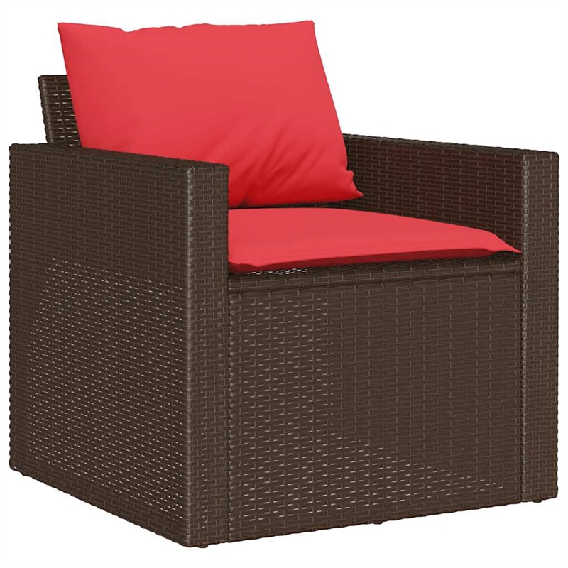 Afuera Living Contemporary 4 Piece Poly Rattan Sofa Set in Brown