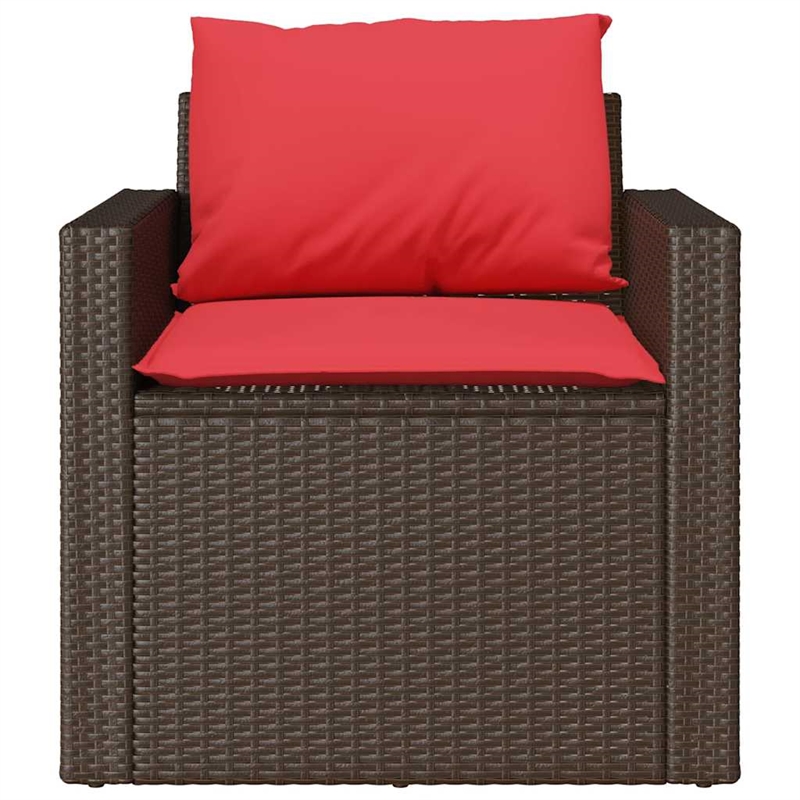 Afuera Living Contemporary 4 Piece Poly Rattan Sofa Set in Brown