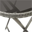 Afuera Living Contemporary Poly Rattan Small Bistro Set in Gray