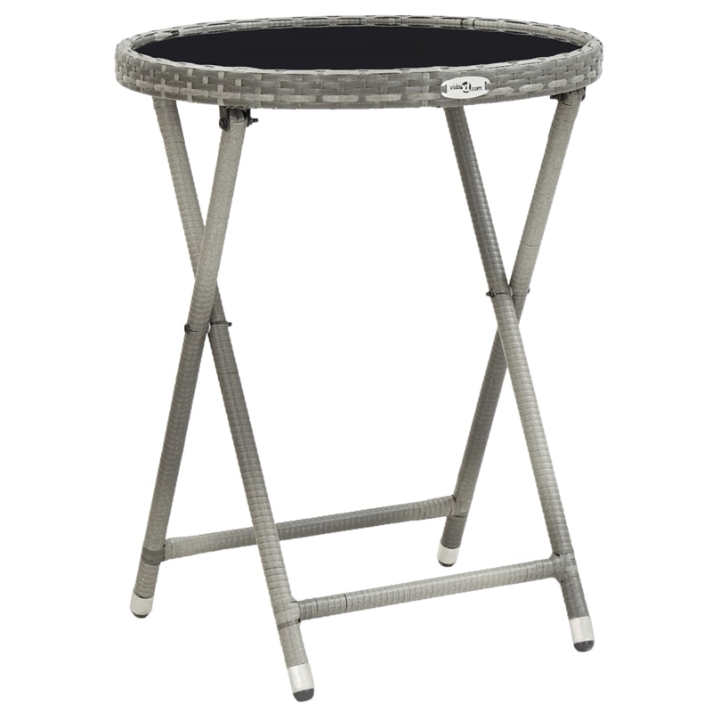 Afuera Living Contemporary Poly Rattan Small Bistro Set in Gray