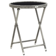 Afuera Living Contemporary Poly Rattan Small Bistro Set in Gray
