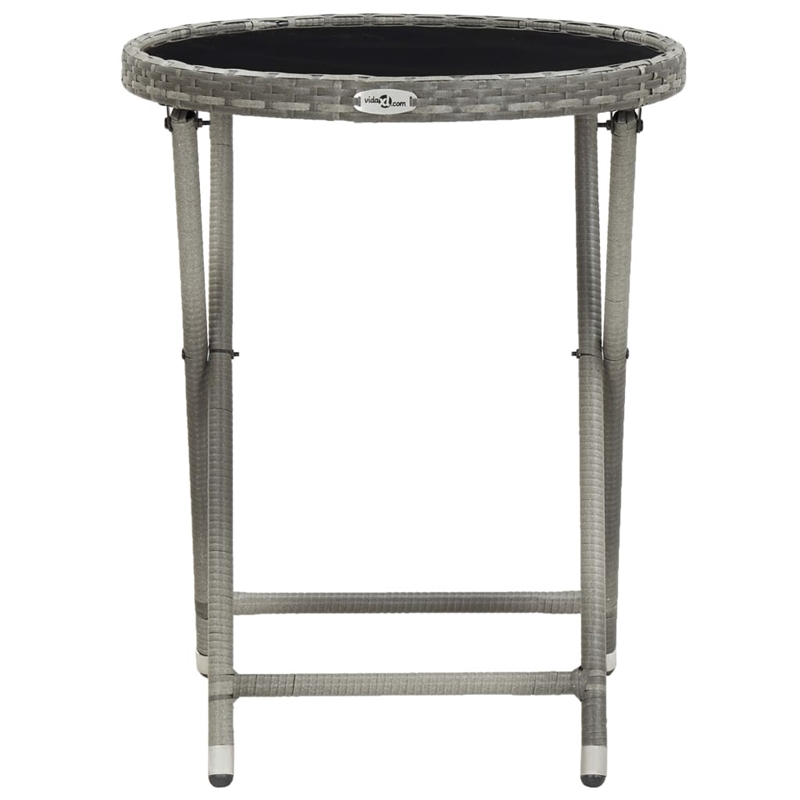 Afuera Living Contemporary Poly Rattan Small Bistro Set in Gray