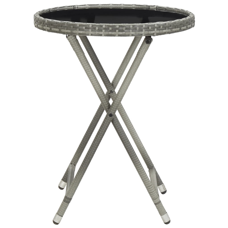 Afuera Living Contemporary Poly Rattan Small Bistro Set in Gray