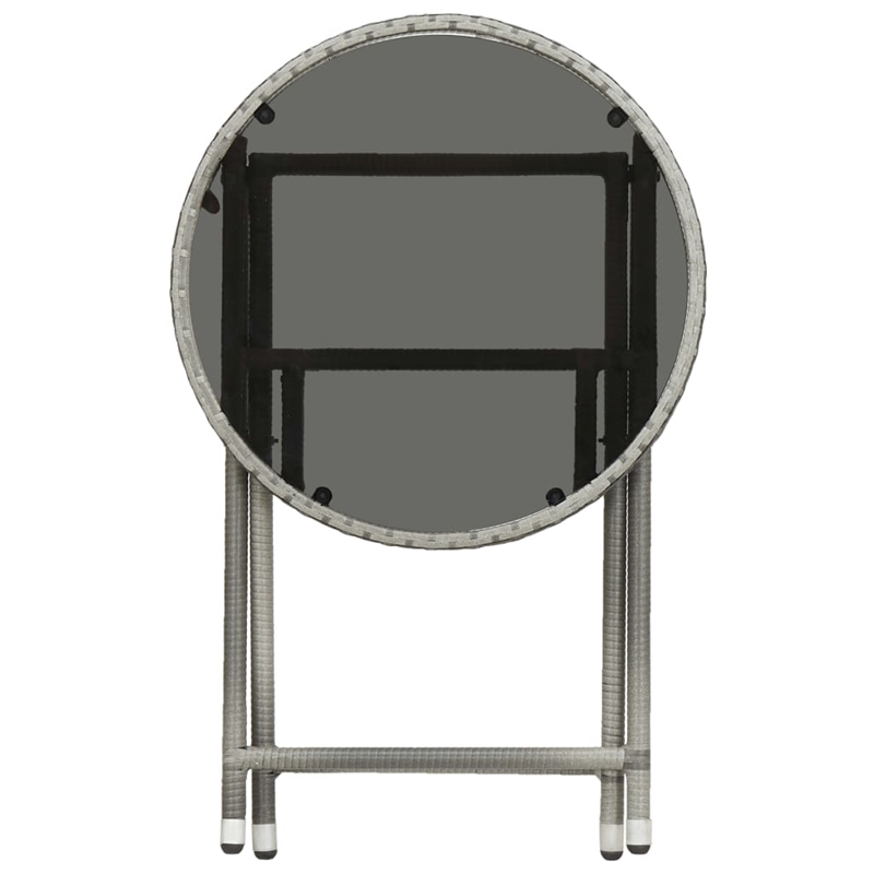 Afuera Living Contemporary Poly Rattan Small Bistro Set in Gray