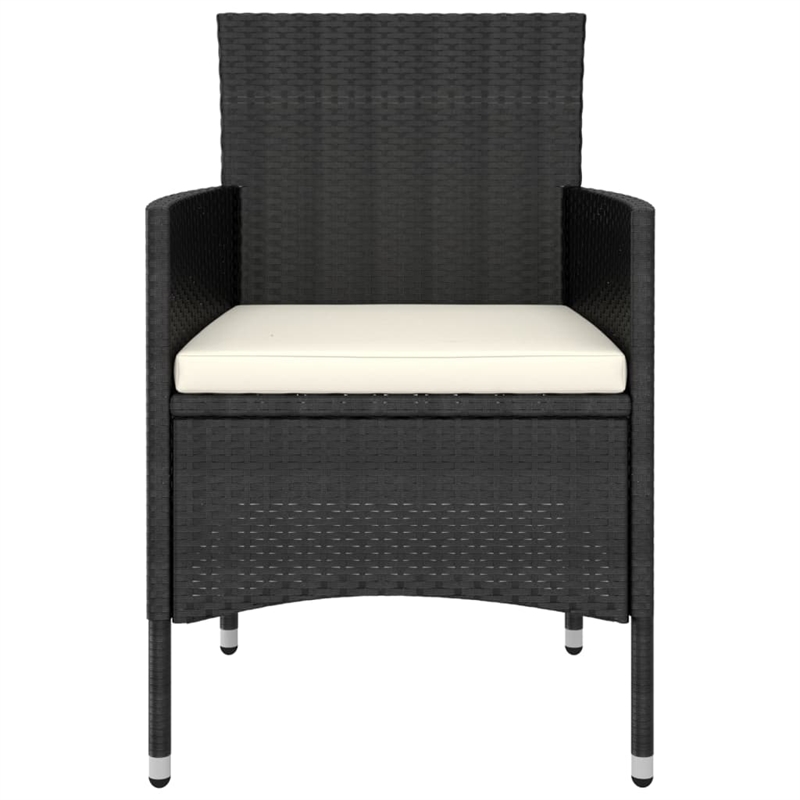 Afuera Living 5 Piece Poly Rattan Small Garden Lounge Set in Black/Cream