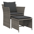 Afuera Living Contemporary Poly Rattan Small Furniture Set in Gray
