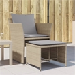 Afuera Living Contemporary Poly Rattan Small Furniture Set in Beige