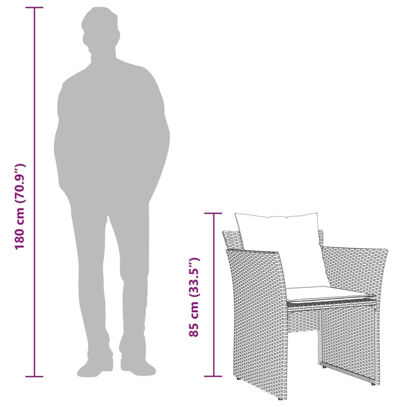 Afuera Living Contemporary Poly Rattan Small Furniture Set in Beige
