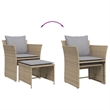 Afuera Living Contemporary Poly Rattan Small Furniture Set in Beige