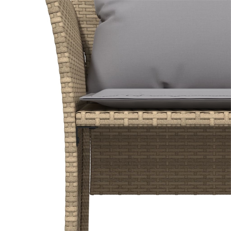 Afuera Living Contemporary Poly Rattan Small Furniture Set in Beige