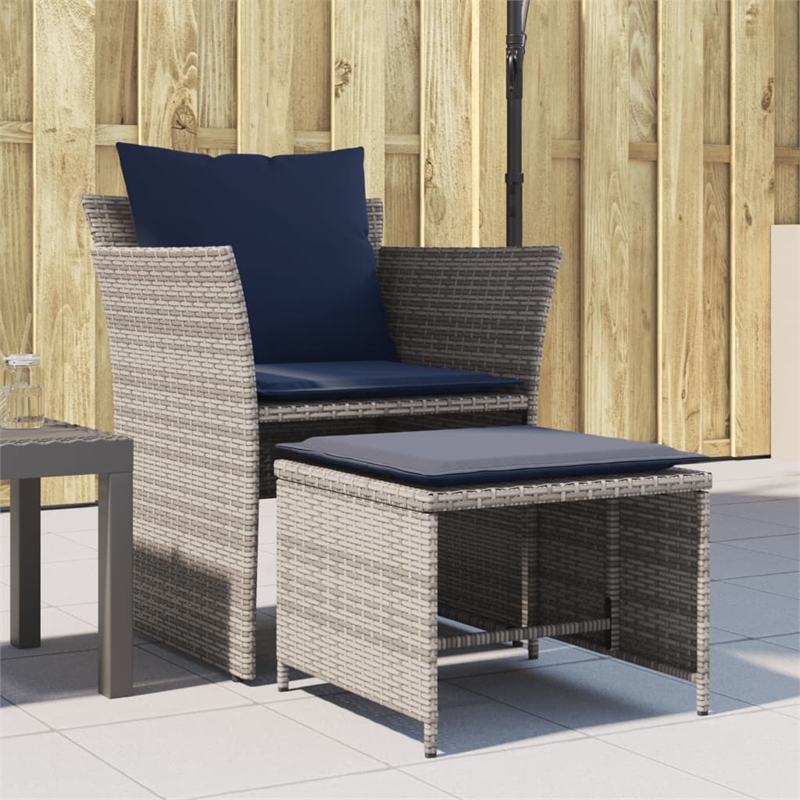 Afuera Living Poly Rattan Standard Furniture Set in Gray/Blue