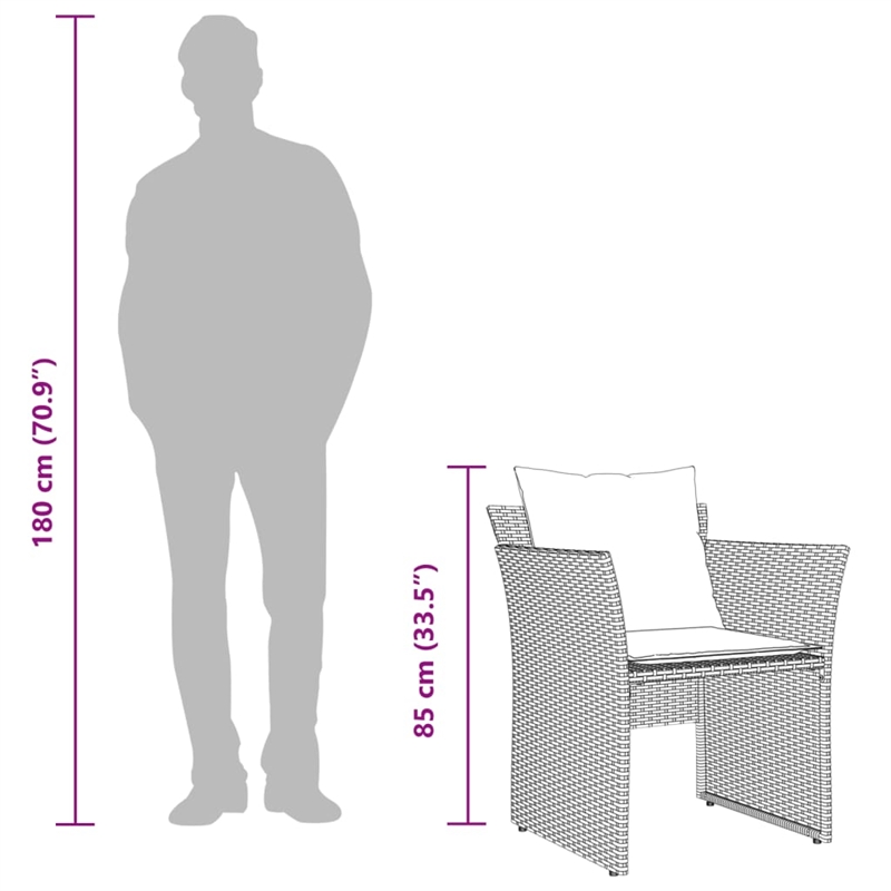 Afuera Living Poly Rattan Standard Furniture Set in Gray/Blue
