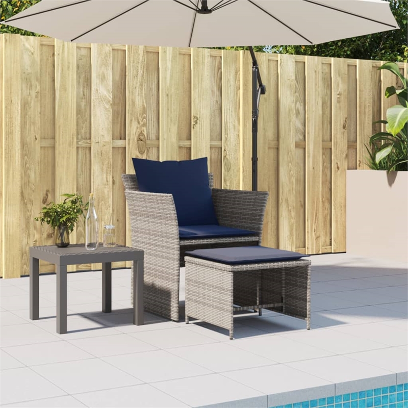 Afuera Living Poly Rattan Standard Furniture Set in Gray/Blue