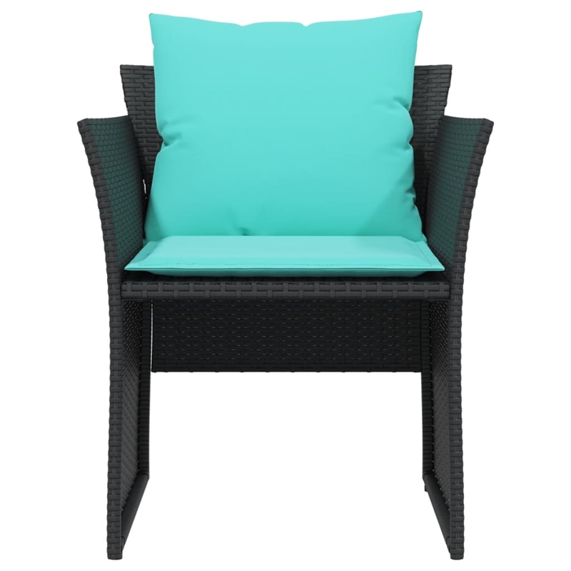Afuera Living Contemporary Poly Rattan Furniture Set in Black