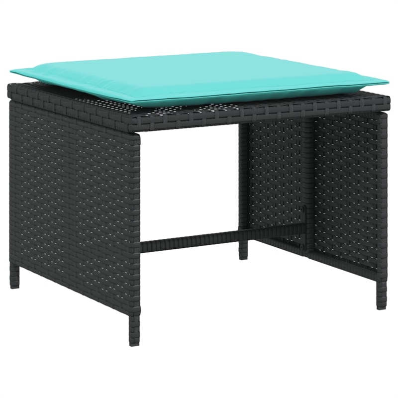 Afuera Living Contemporary Poly Rattan Furniture Set in Black