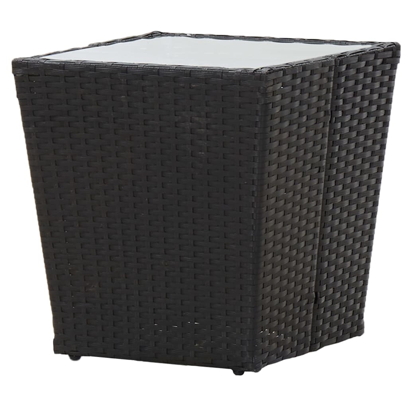 Afuera Living Contemporary Synthetic Poly Rattan Bistro Set in Black