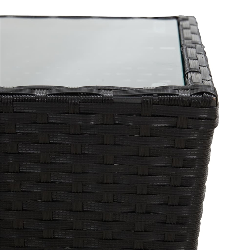 Afuera Living Contemporary Synthetic Poly Rattan Bistro Set in Black