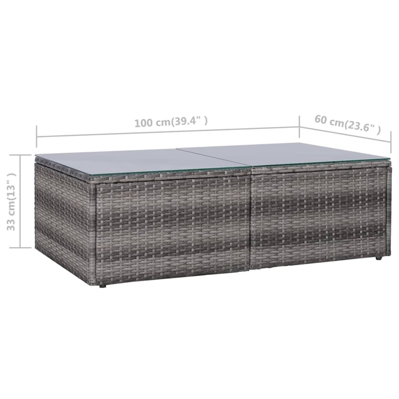 Afuera Living 10 Piece Poly Rattan Garden Lounge Set in Gray