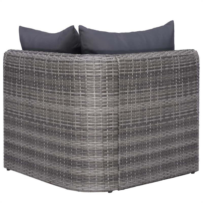 Afuera Living 10 Piece Poly Rattan Garden Lounge Set in Gray
