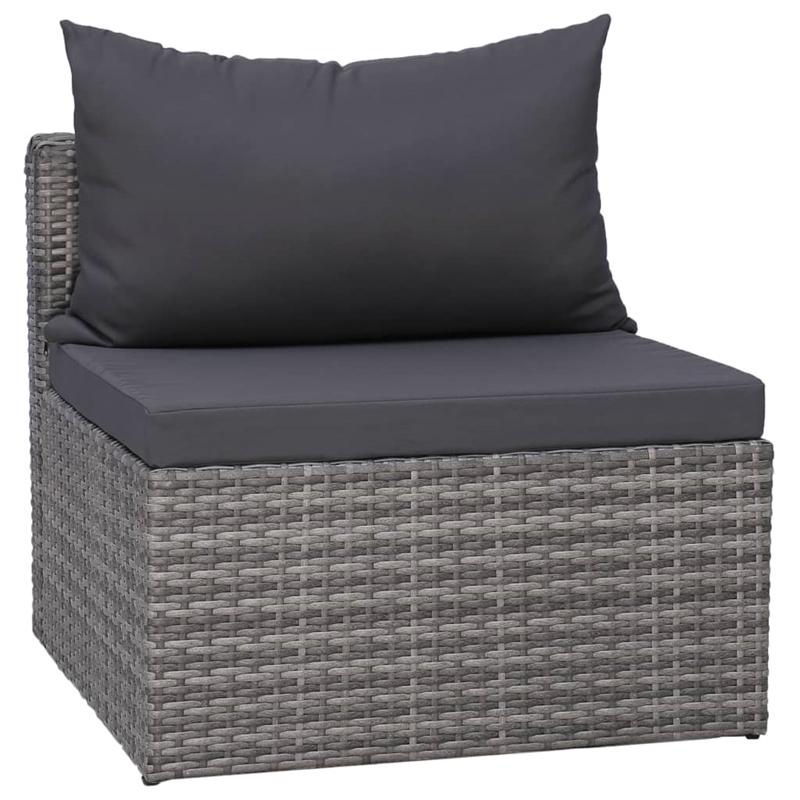 Afuera Living 10 Piece Poly Rattan Garden Lounge Set in Gray
