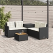 Afuera Living Contemporary Solid Acacia Wood Sofa Black/Cream