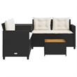Afuera Living Contemporary Solid Acacia Wood Sofa Black/Cream