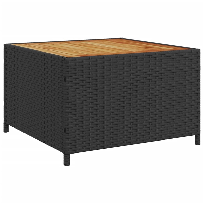 Afuera Living Contemporary Solid Acacia Wood Sofa Black/Cream