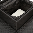 Afuera Living Contemporary Solid Acacia Wood Sofa Black/Cream