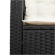 Afuera Living Contemporary Solid Acacia Wood Sofa Black/Cream