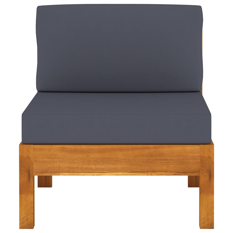 Afuera Living Contemporary Solid Acacia Wood Garden Sofa in Gray