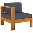 Afuera Living Contemporary Durable Solid Acacia Wood Sofa in Gray