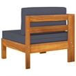 Afuera Living Contemporary Durable Solid Acacia Wood Sofa in Gray