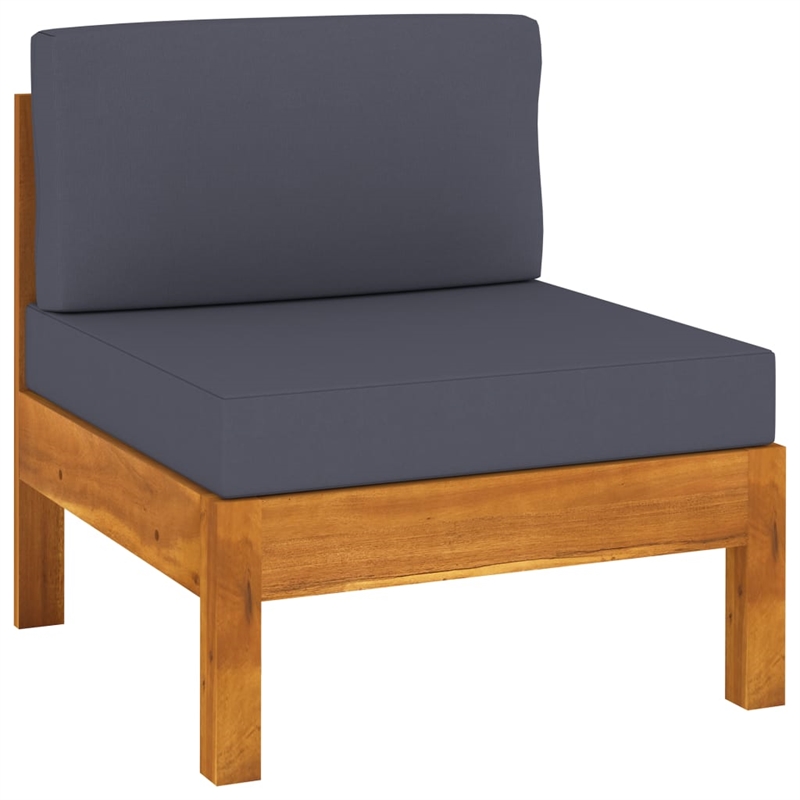 Afuera Living Contemporary Durable Solid Acacia Wood Sofa in Gray