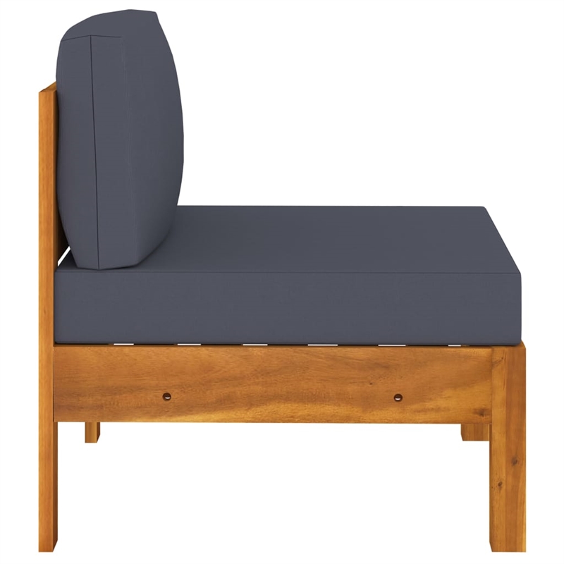 Afuera Living Contemporary Durable Solid Acacia Wood Sofa in Gray