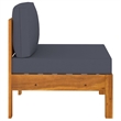 Afuera Living Contemporary Durable Solid Acacia Wood Sofa in Gray