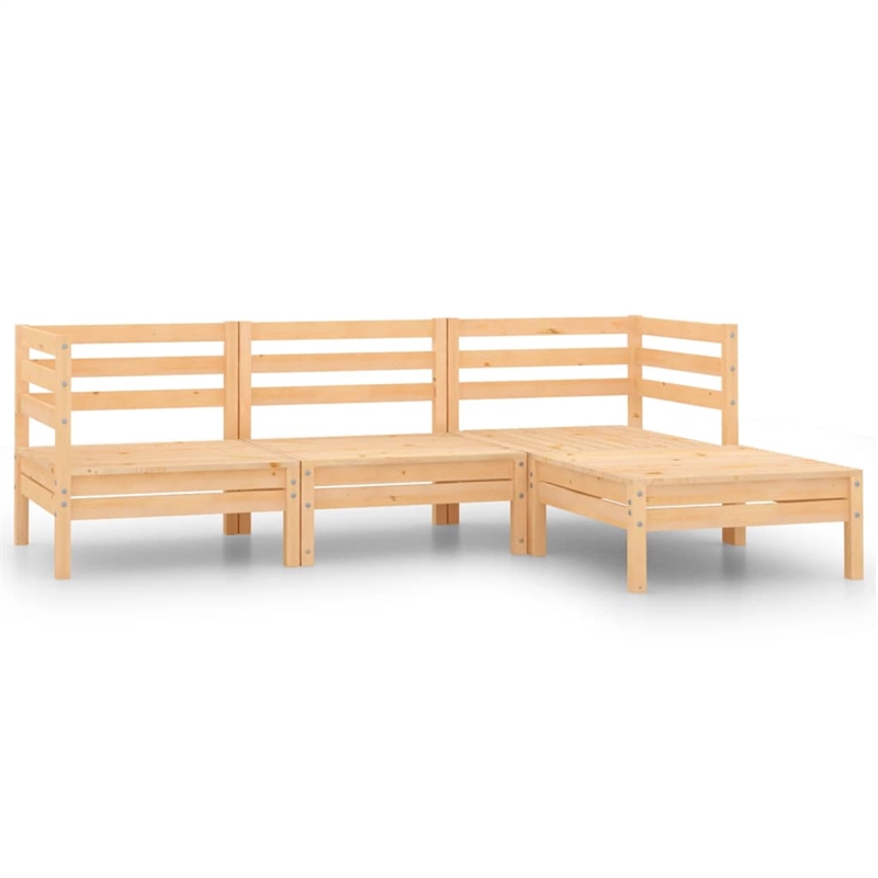 Afuera Living Contemporary Wood Medium Garden Lounge Set in Natural