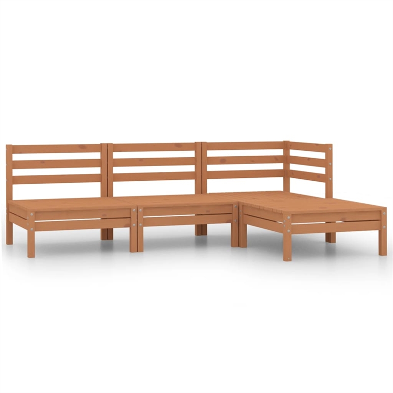 Afuera Living Contemporary Wood Standard Garden Lounge Set in Brown